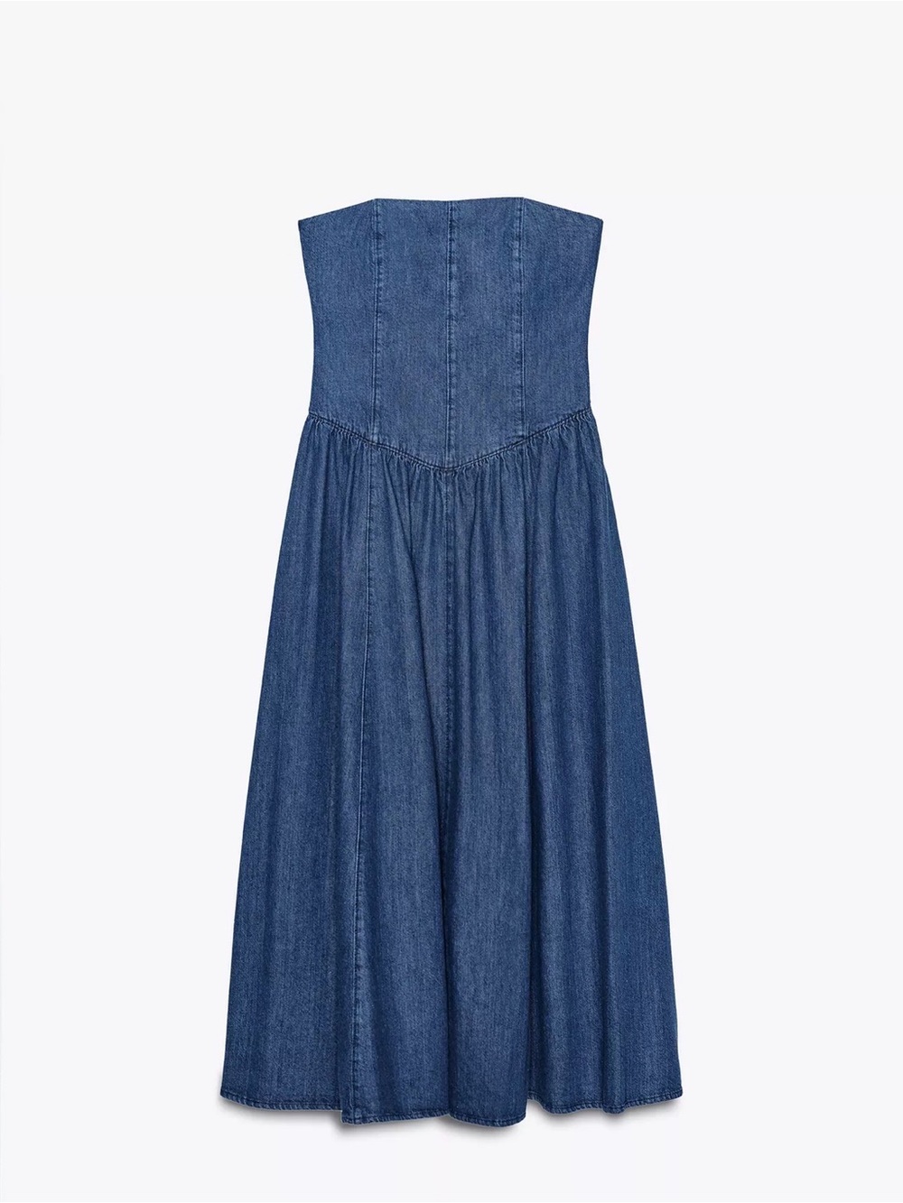 Zara Light Blue Denim Dress with Gold Zipper